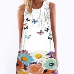 NEW! Women's Flirty Mini Dress - Floral Print - US Size 8 - UK 12